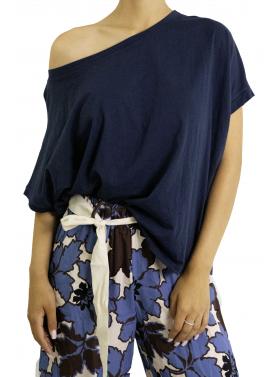 T-shirt tinta unita morbida con spalla regolabile